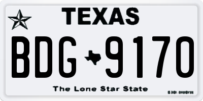 TX license plate BDG9170