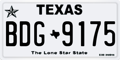 TX license plate BDG9175