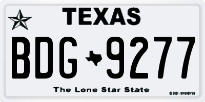 TX license plate BDG9277