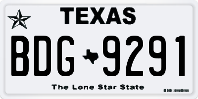 TX license plate BDG9291
