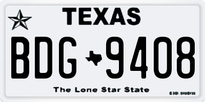 TX license plate BDG9408