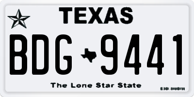 TX license plate BDG9441