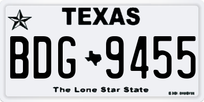 TX license plate BDG9455