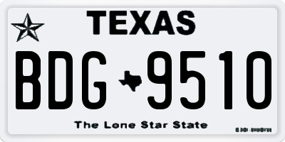 TX license plate BDG9510
