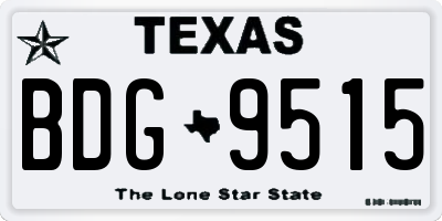 TX license plate BDG9515
