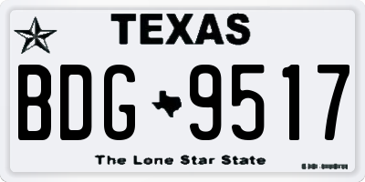 TX license plate BDG9517