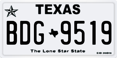 TX license plate BDG9519