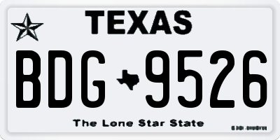 TX license plate BDG9526