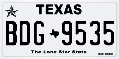 TX license plate BDG9535