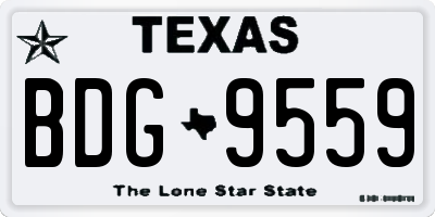 TX license plate BDG9559