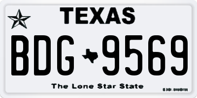 TX license plate BDG9569