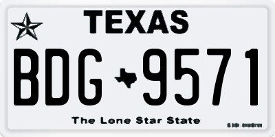 TX license plate BDG9571