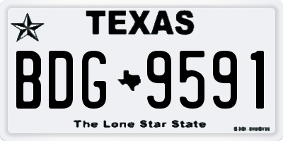 TX license plate BDG9591