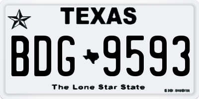 TX license plate BDG9593