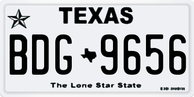 TX license plate BDG9656