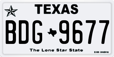 TX license plate BDG9677