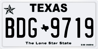 TX license plate BDG9719