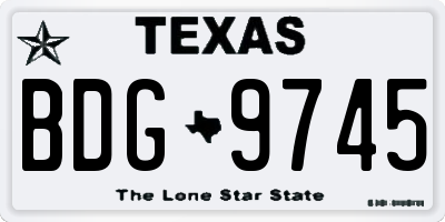 TX license plate BDG9745