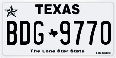 TX license plate BDG9770
