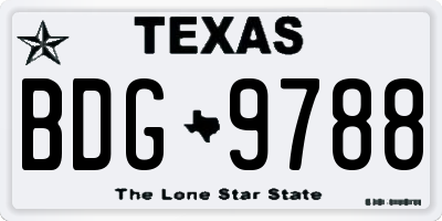 TX license plate BDG9788