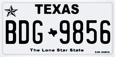 TX license plate BDG9856