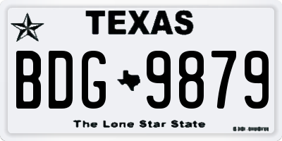 TX license plate BDG9879