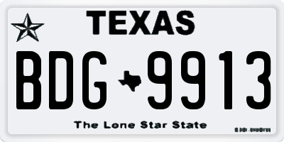 TX license plate BDG9913