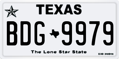TX license plate BDG9979
