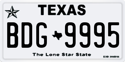 TX license plate BDG9995