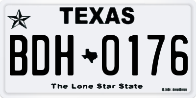 TX license plate BDH0176