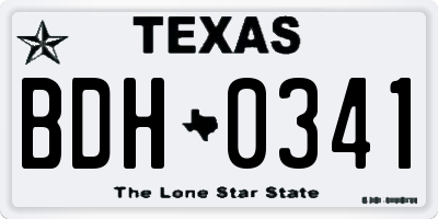 TX license plate BDH0341
