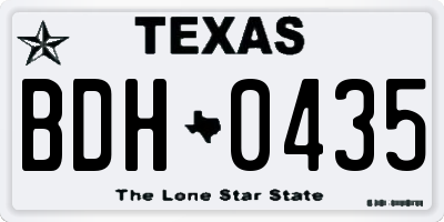 TX license plate BDH0435