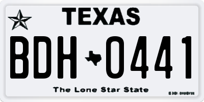TX license plate BDH0441