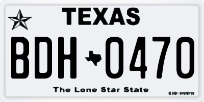 TX license plate BDH0470