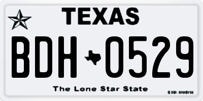 TX license plate BDH0529