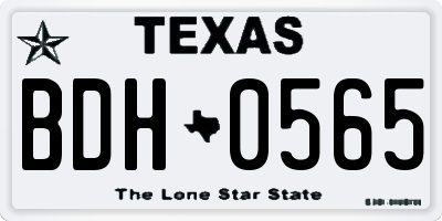 TX license plate BDH0565