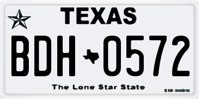 TX license plate BDH0572