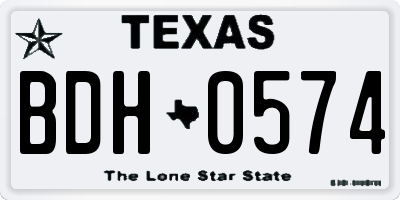 TX license plate BDH0574