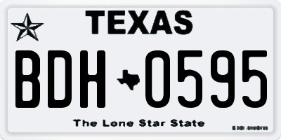TX license plate BDH0595