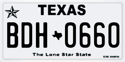 TX license plate BDH0660