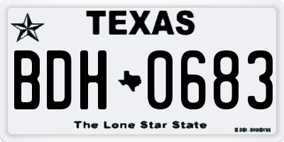 TX license plate BDH0683