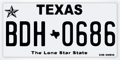 TX license plate BDH0686