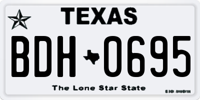 TX license plate BDH0695