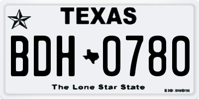 TX license plate BDH0780