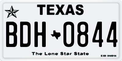 TX license plate BDH0844