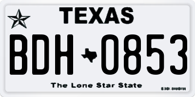 TX license plate BDH0853