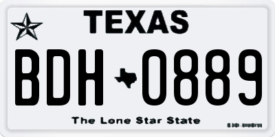 TX license plate BDH0889