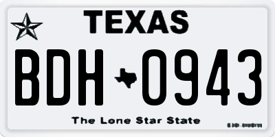 TX license plate BDH0943