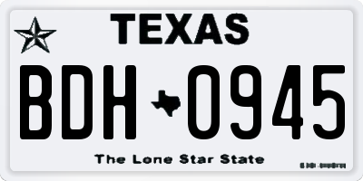 TX license plate BDH0945