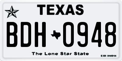 TX license plate BDH0948